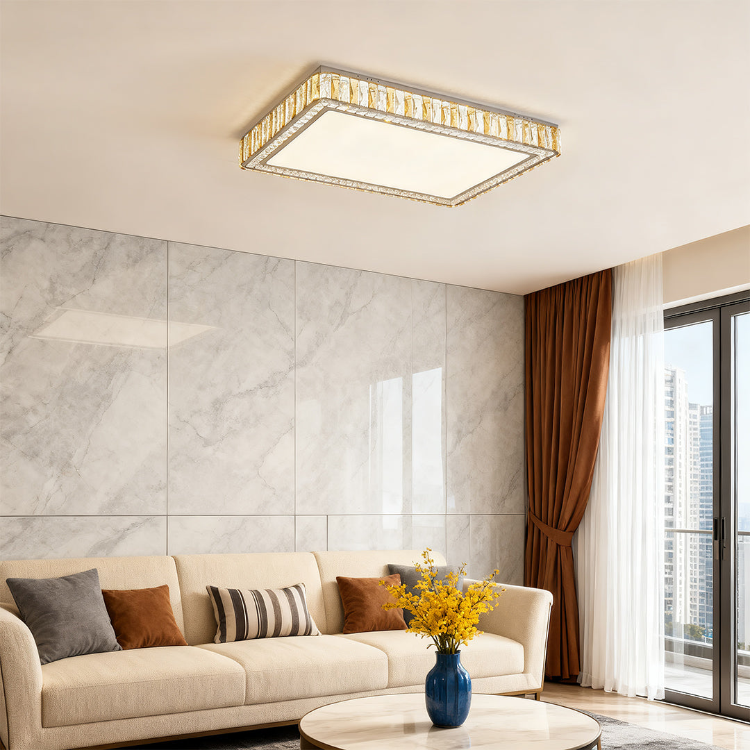 LED Flush Mounted Ceiling Lights Luxury Crystal Lamp