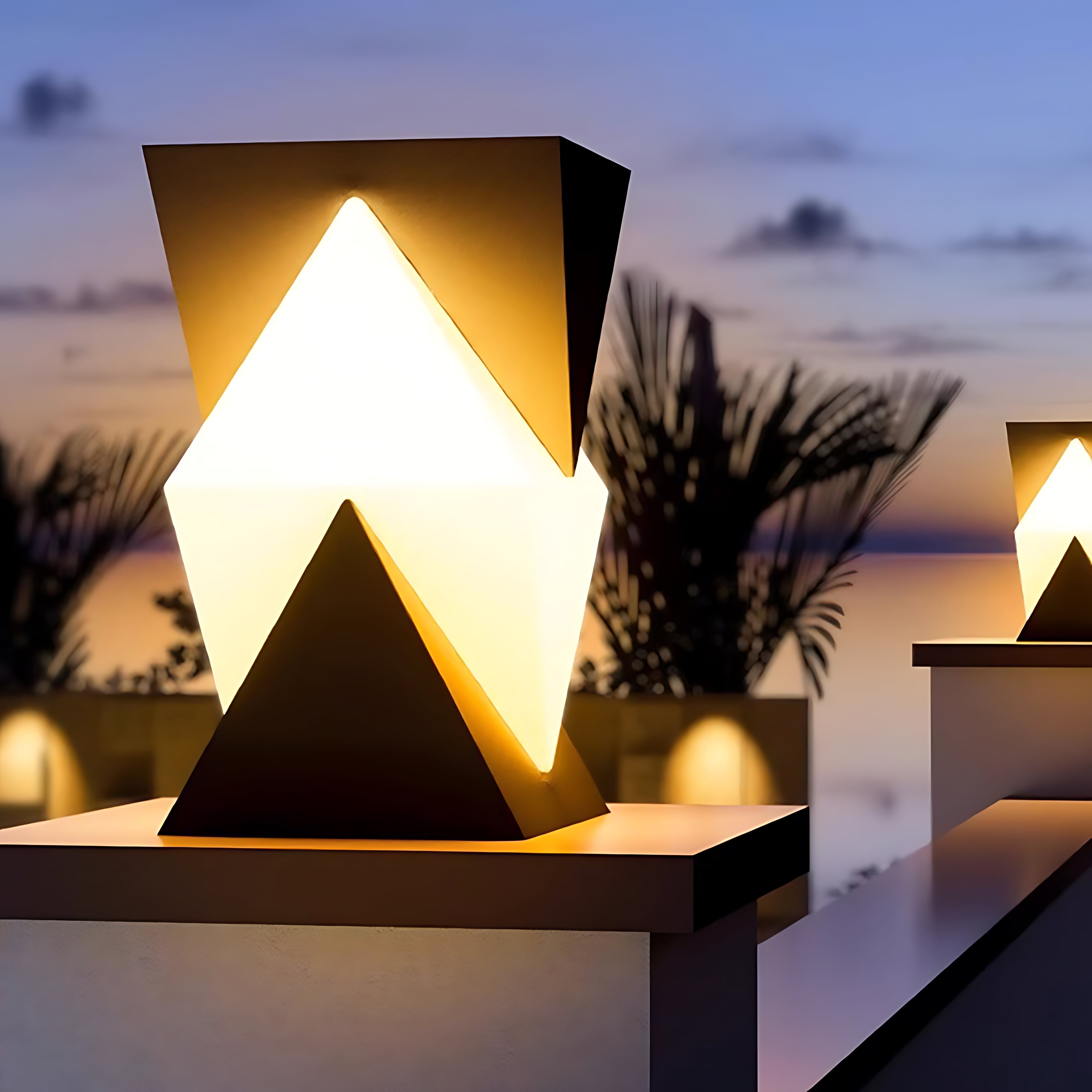 Special Shaped Pillar Light Modern Style Waterproof LED Post Light