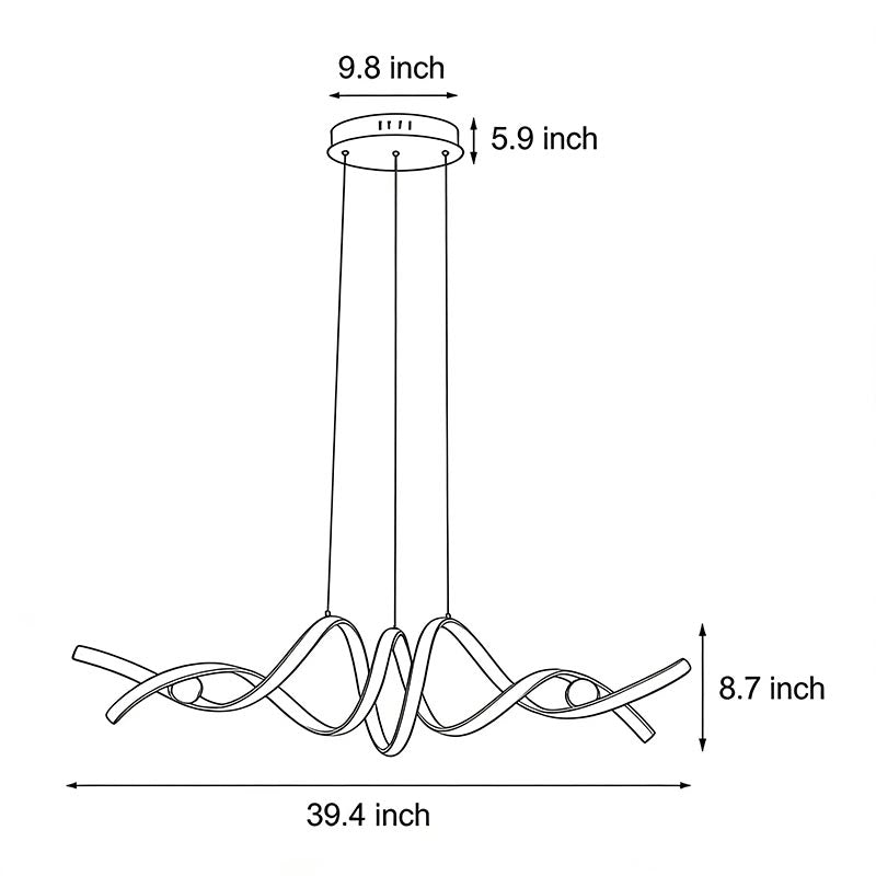 Spiral Ceiling Light Modern Creative LED Metal Chandelier