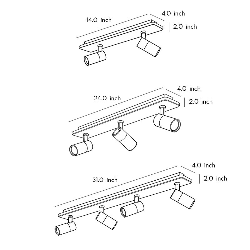 Spotlight Fixture Rectangular Recessed Adjustable Light