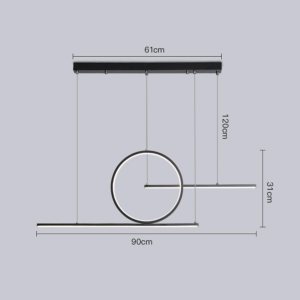 Circle Linear Design LED Modern Pendant Lighting Hanging Ceiling Lights for Dining Room
