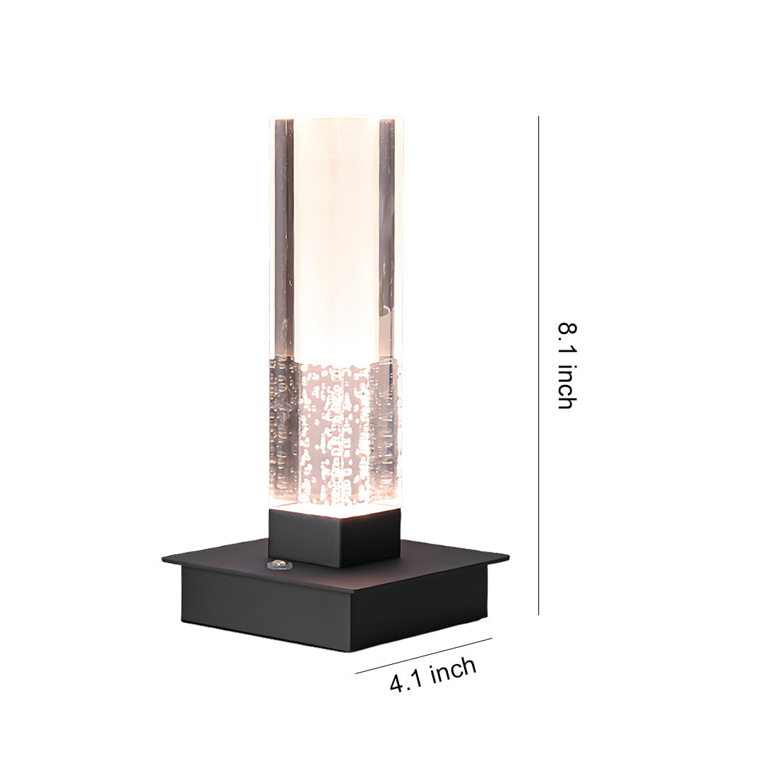 Square Table Lamp Cordless Bubble Modern Dimmable LED Nightstand Lamp