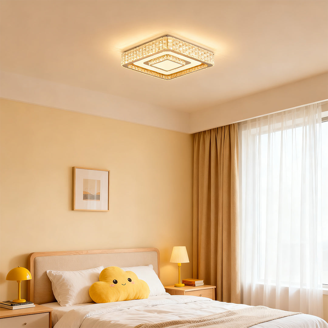 Flush Mount LED Light Fixtures Modern Luxury Crystal Lamp