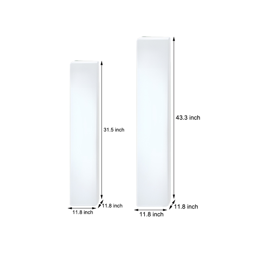 Square Floor Lamp with Glowing White Shade Landscape Light