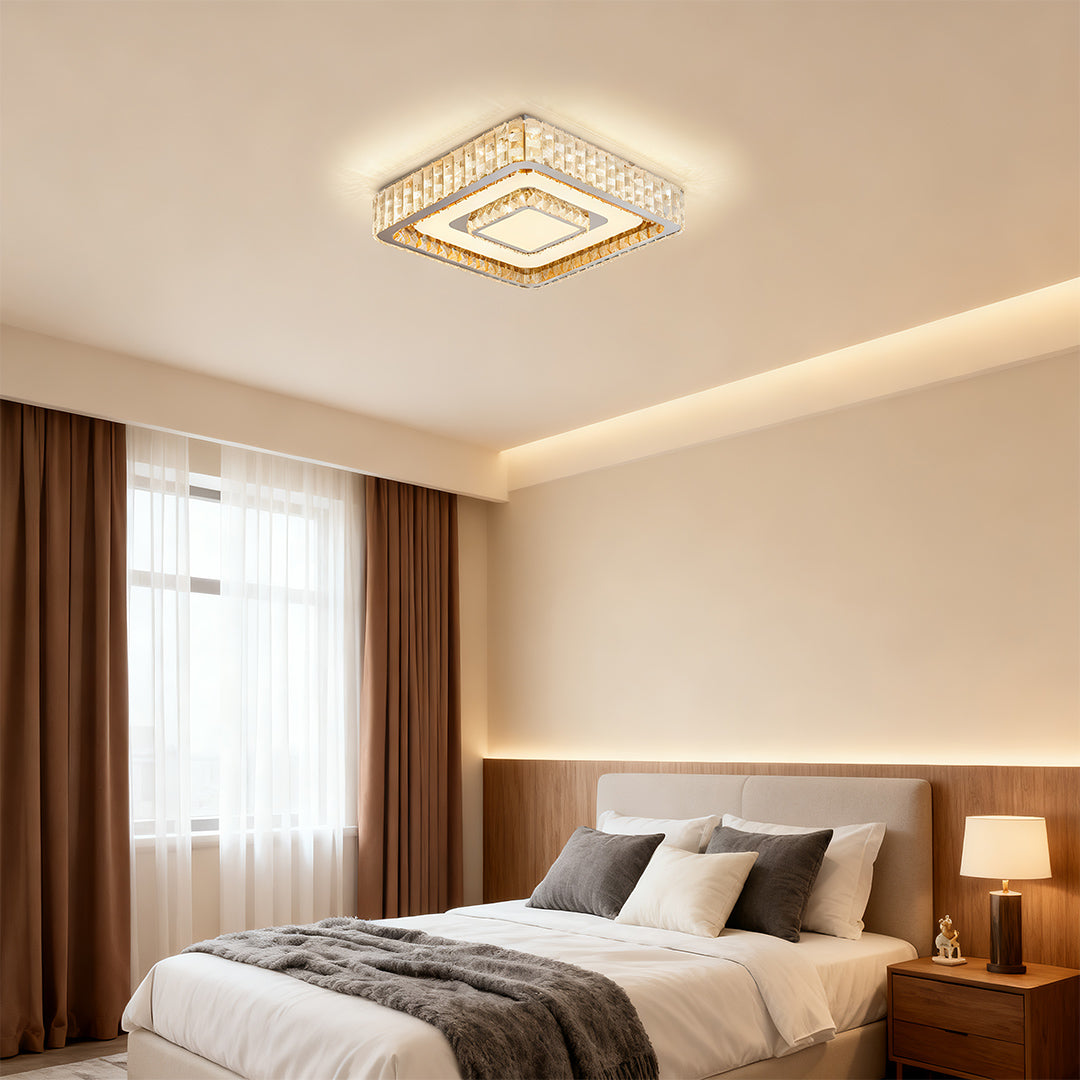 Flush Mount LED Light Fixtures Modern Luxury Crystal Lamp