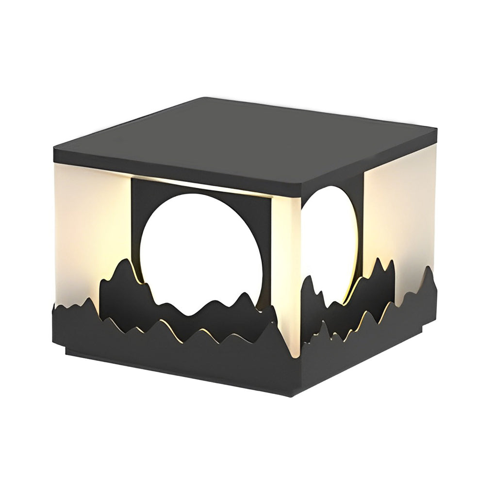 Square Outdoor Pillar Lights Modern Mountain Design LED Light