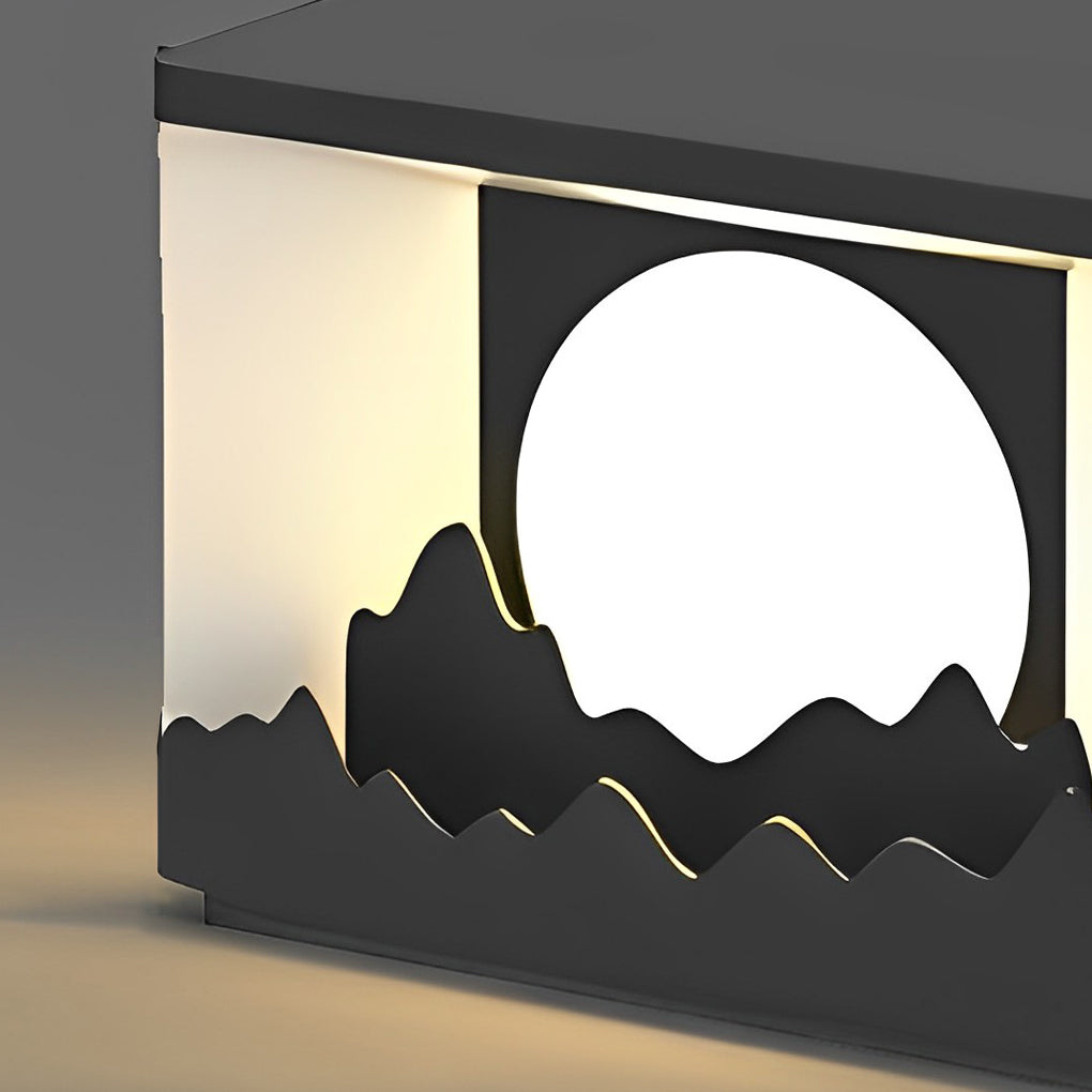 Square Outdoor Pillar Lights Modern Mountain Design LED Light