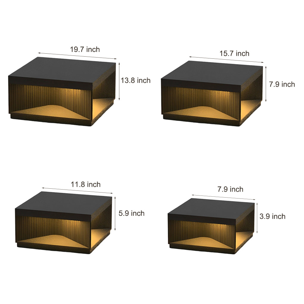 Square Outdoor Pillar Lights Stripe Decorative LED Light