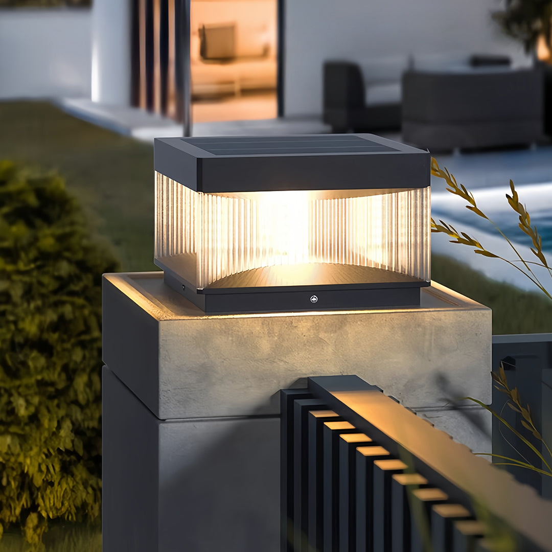 Square Pillar Lights Industrial Black Outdoor Waterproof Post Lights