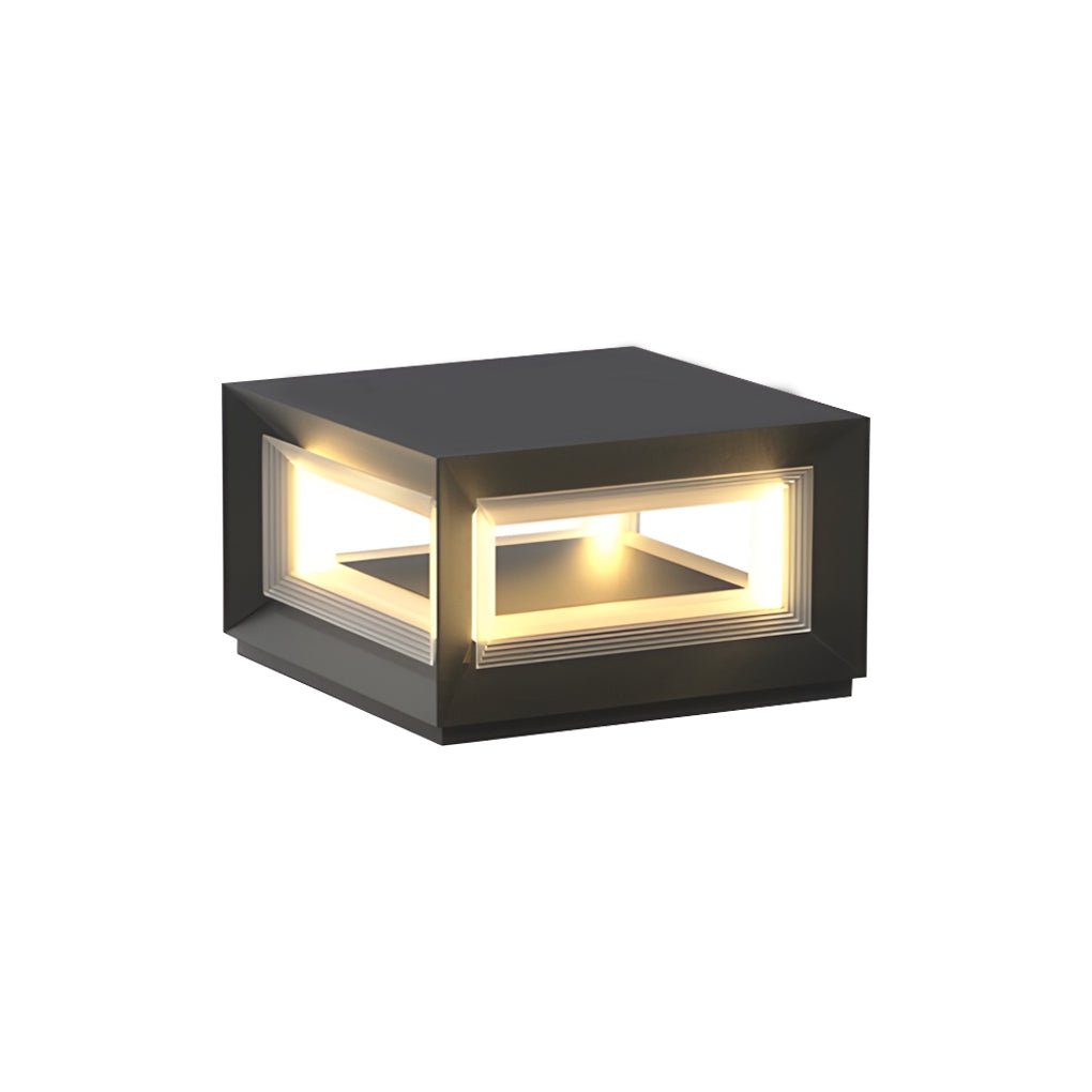 Square Pillar Lights Modern Creative Cube LED Solar Fence Post Light