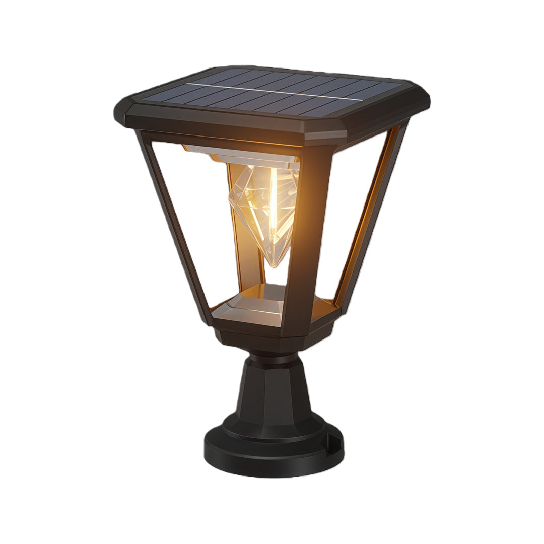 LED Post Cap Lights Outdoor Waterproof Black Plastic Light