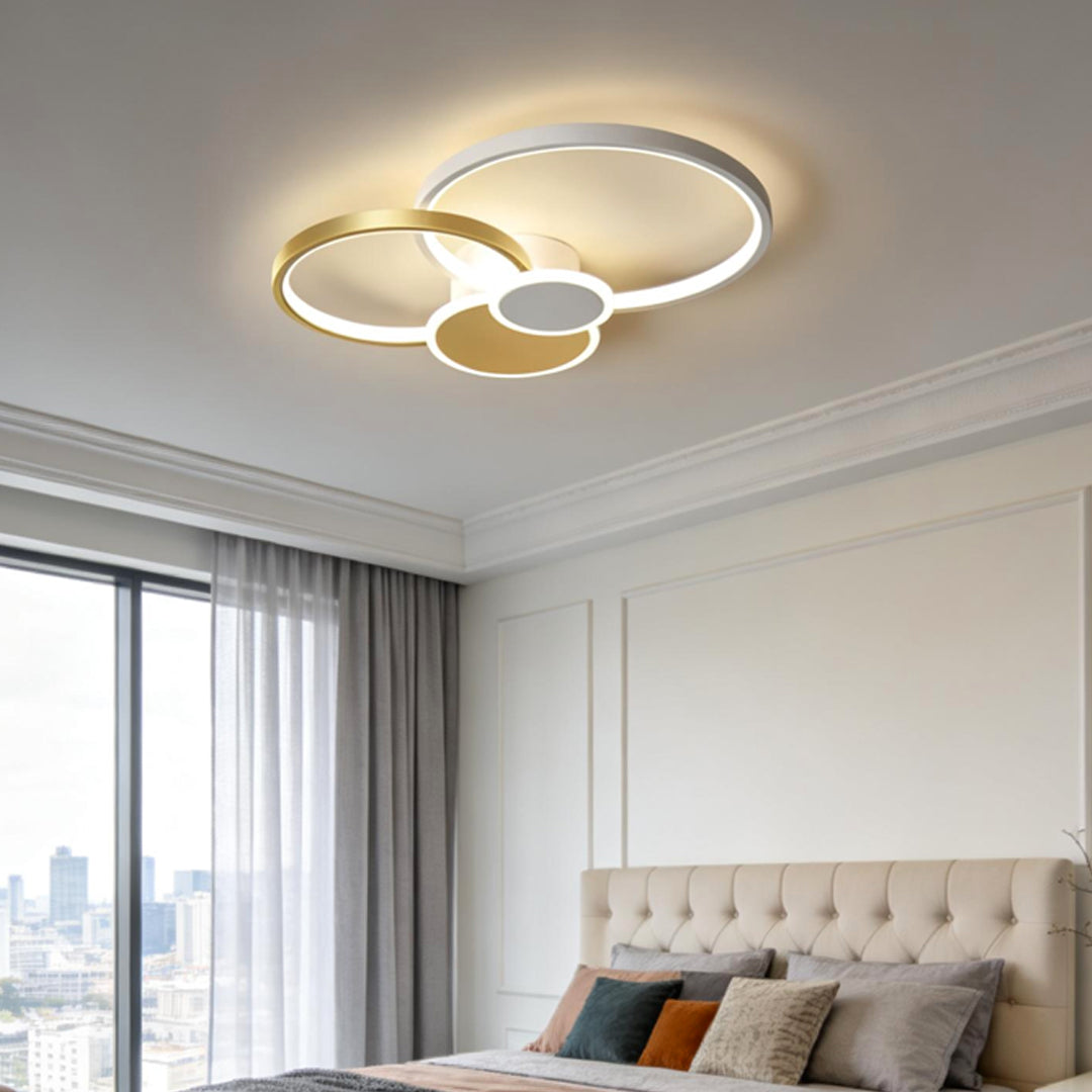 Stacked Ring Ceiling Light Modern LED Recessed Metal Light