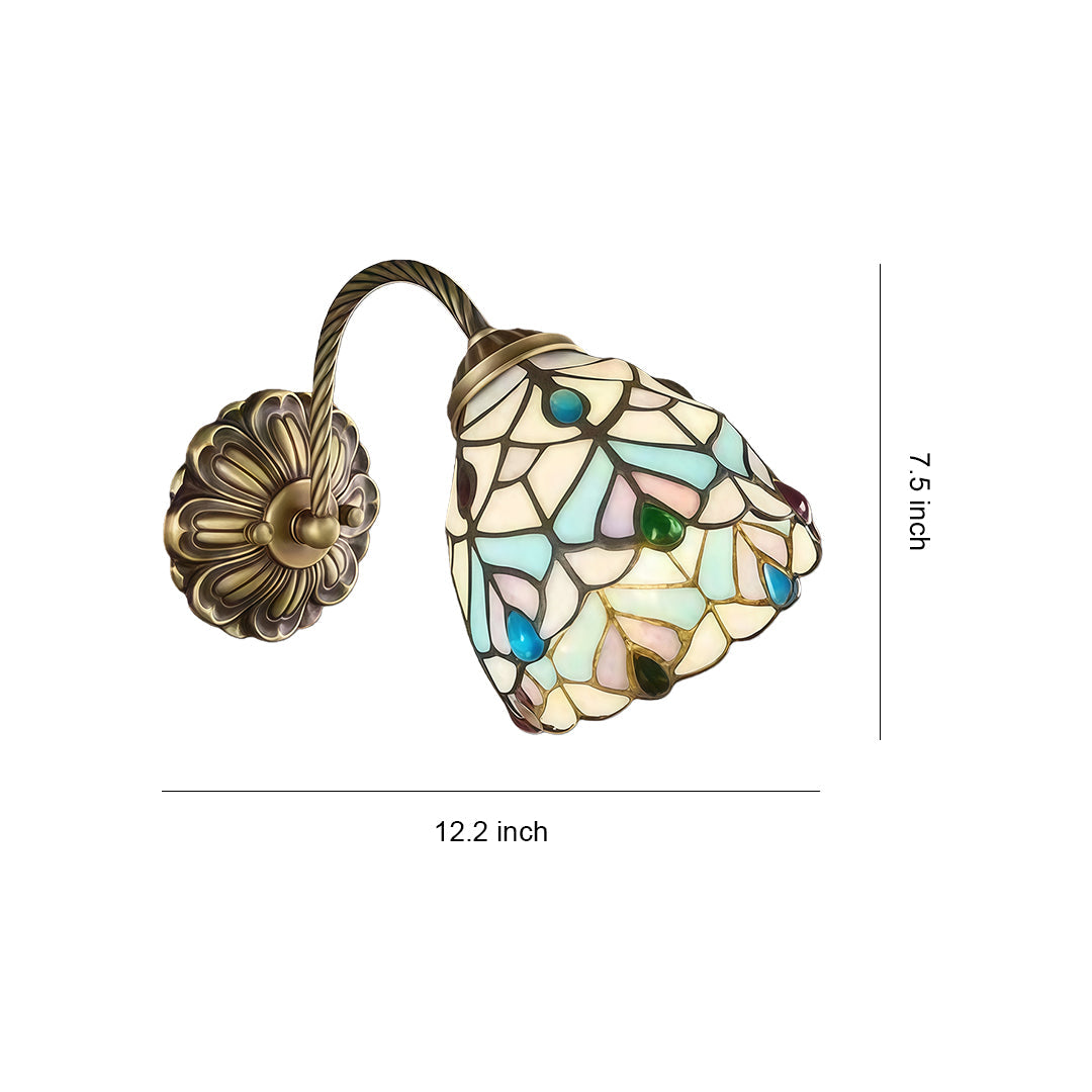 Stained Glass Wall Sconce Lighting American Country-Style Lamp