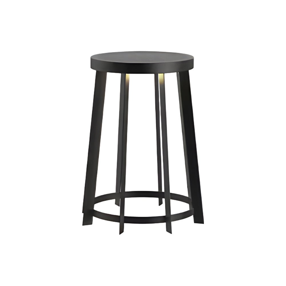 Stainless Steel Round Stool Solar Light Dual-Purpose Outdoor LED Fixture