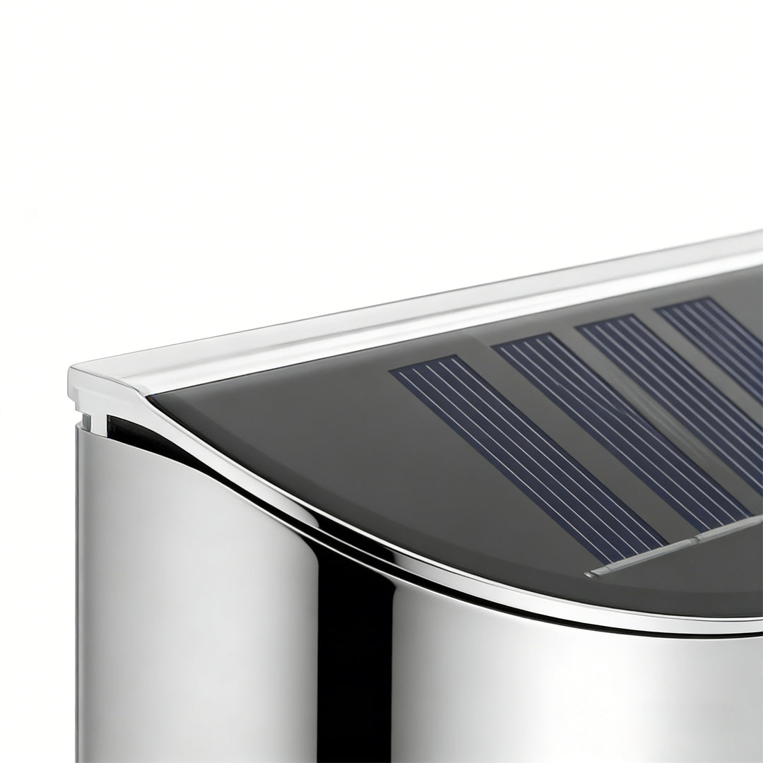 Stainless Steel Wall Lamp Waterproof Silver Solar Light