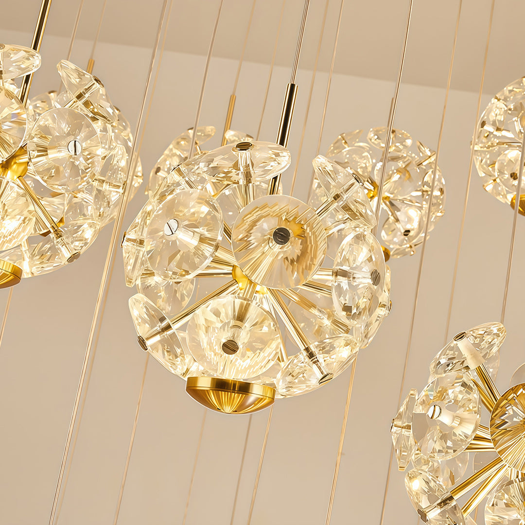 Staircase Crystal Chandelier Modern Luxury High Ceiling Light