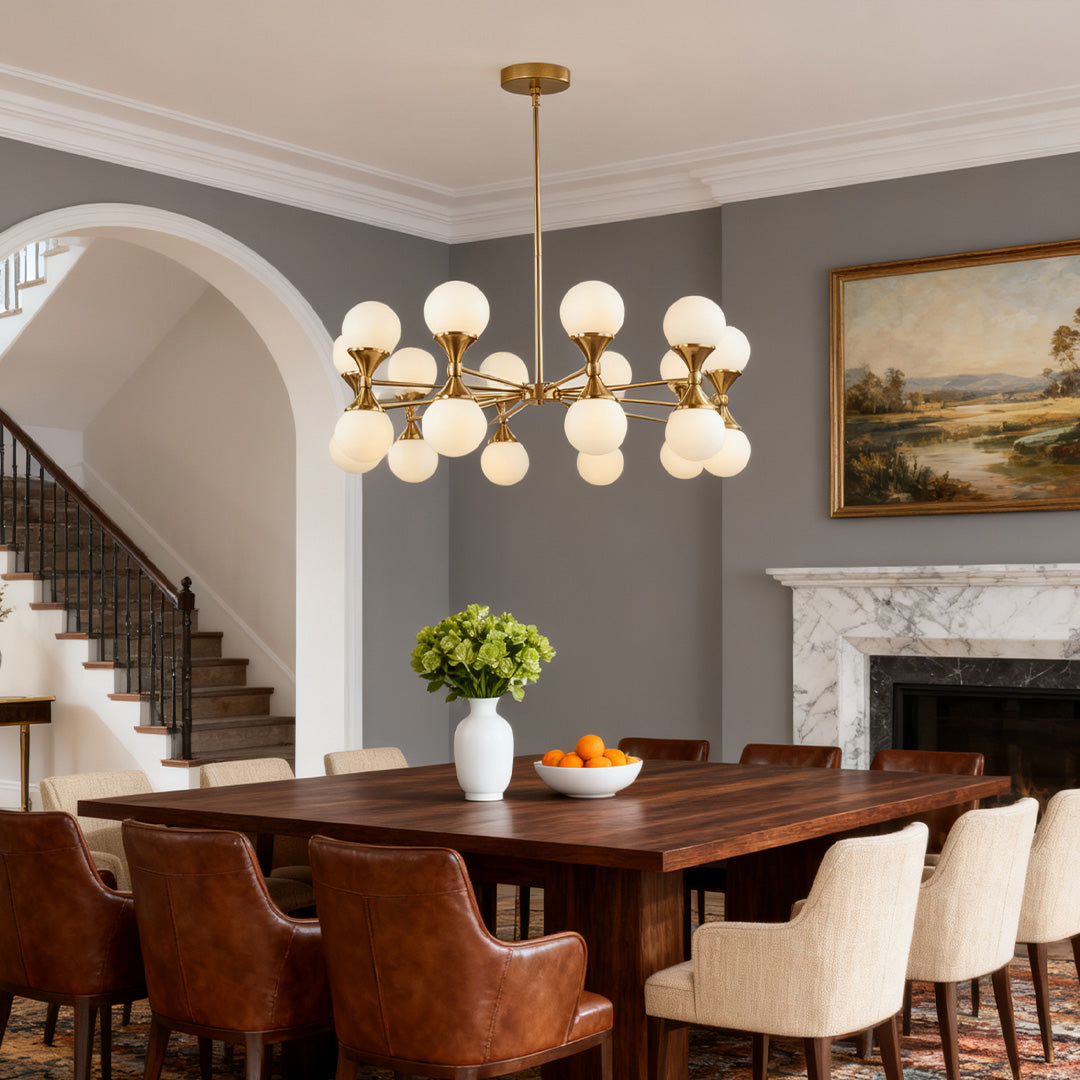 Bubble Glass Chandeliers Stylish Full Copper Nordic Ceiling Light