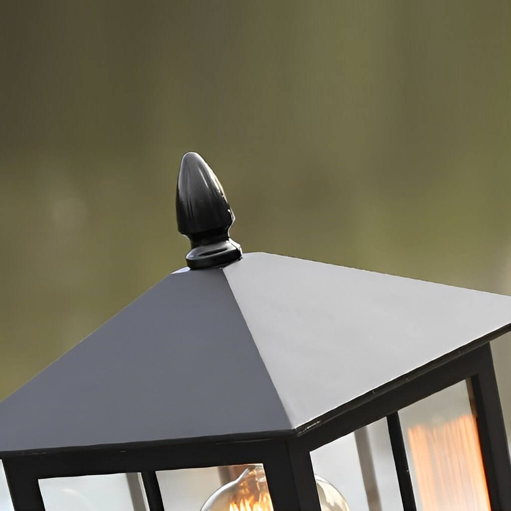 Stone Light Pillar Traditional Black Waterproof LED Light
