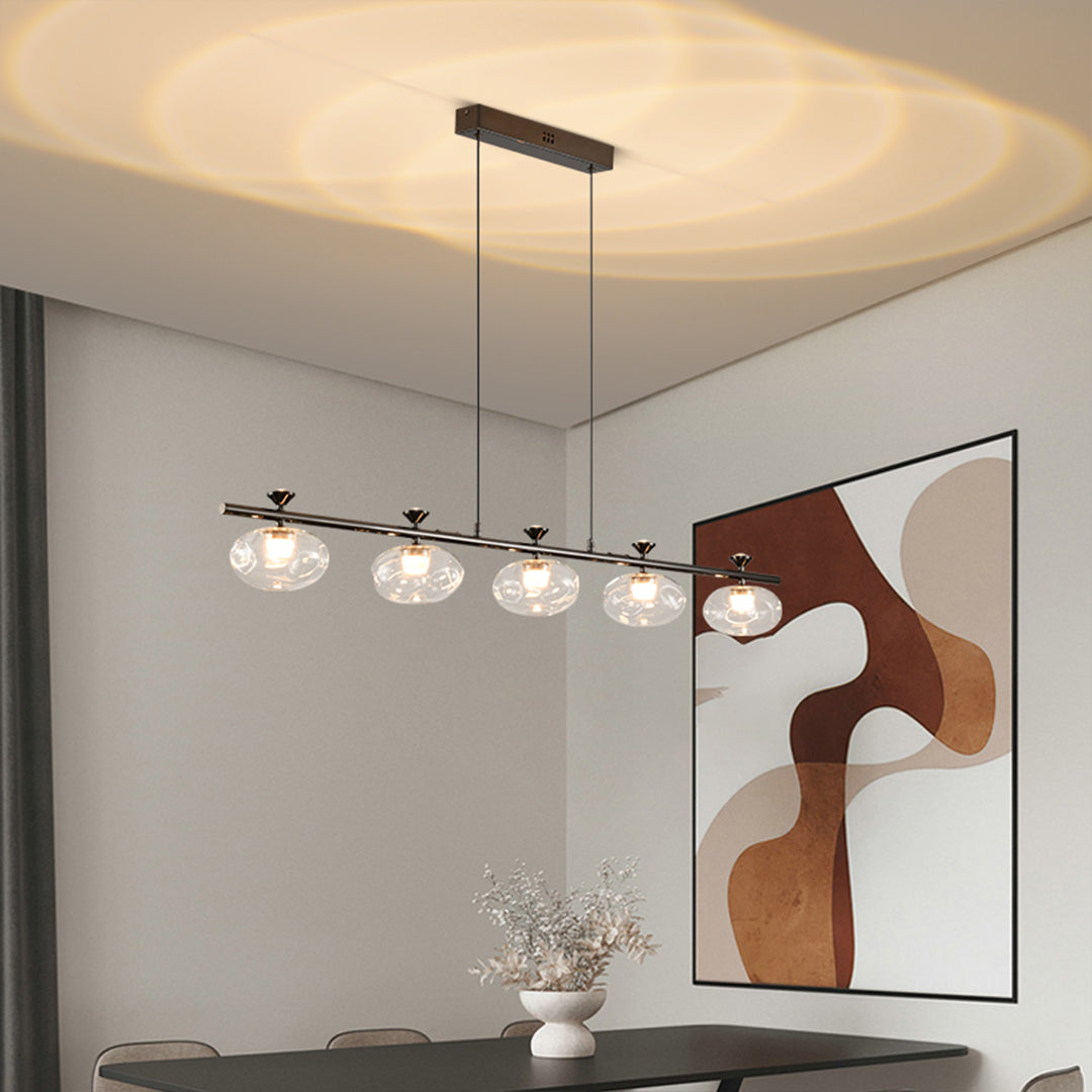 Linear Glass Chandelier Modern Minimalist