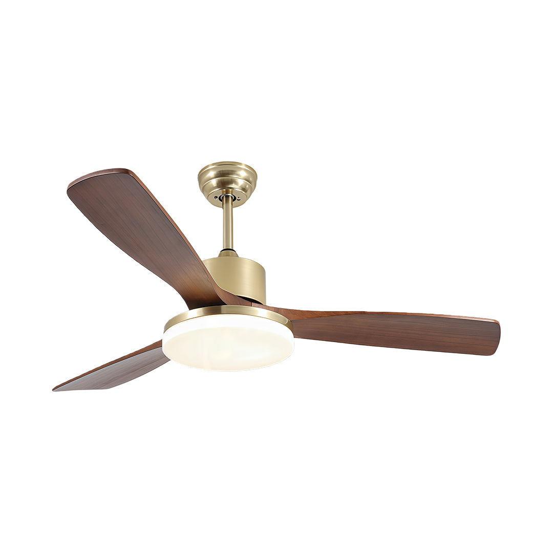 Ceiling Fan with Light Remote Control Wooden 3-Blade Lamp
