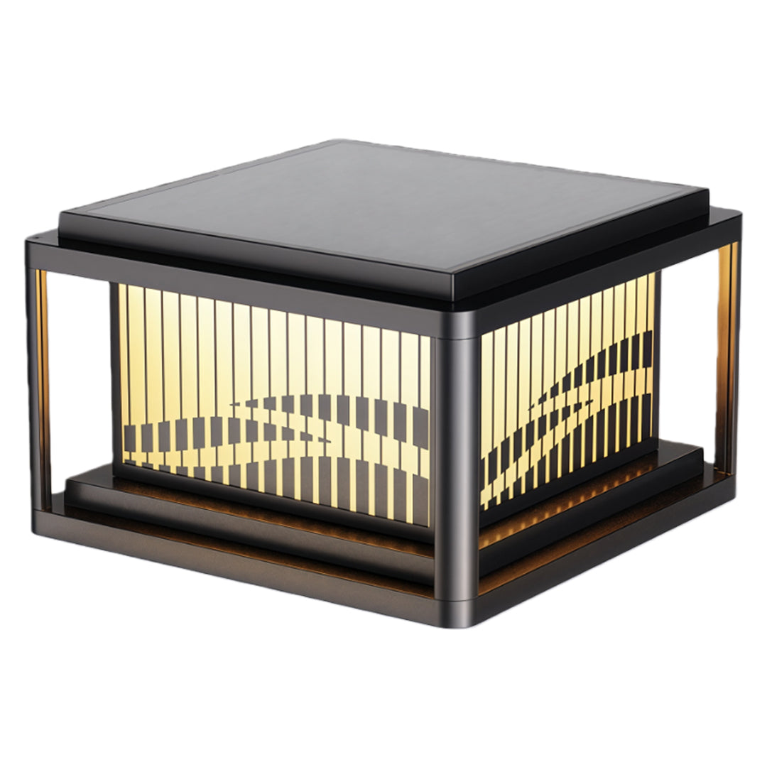 Contemporary Pillar Lights Waterproof Wave Pattern Lamp