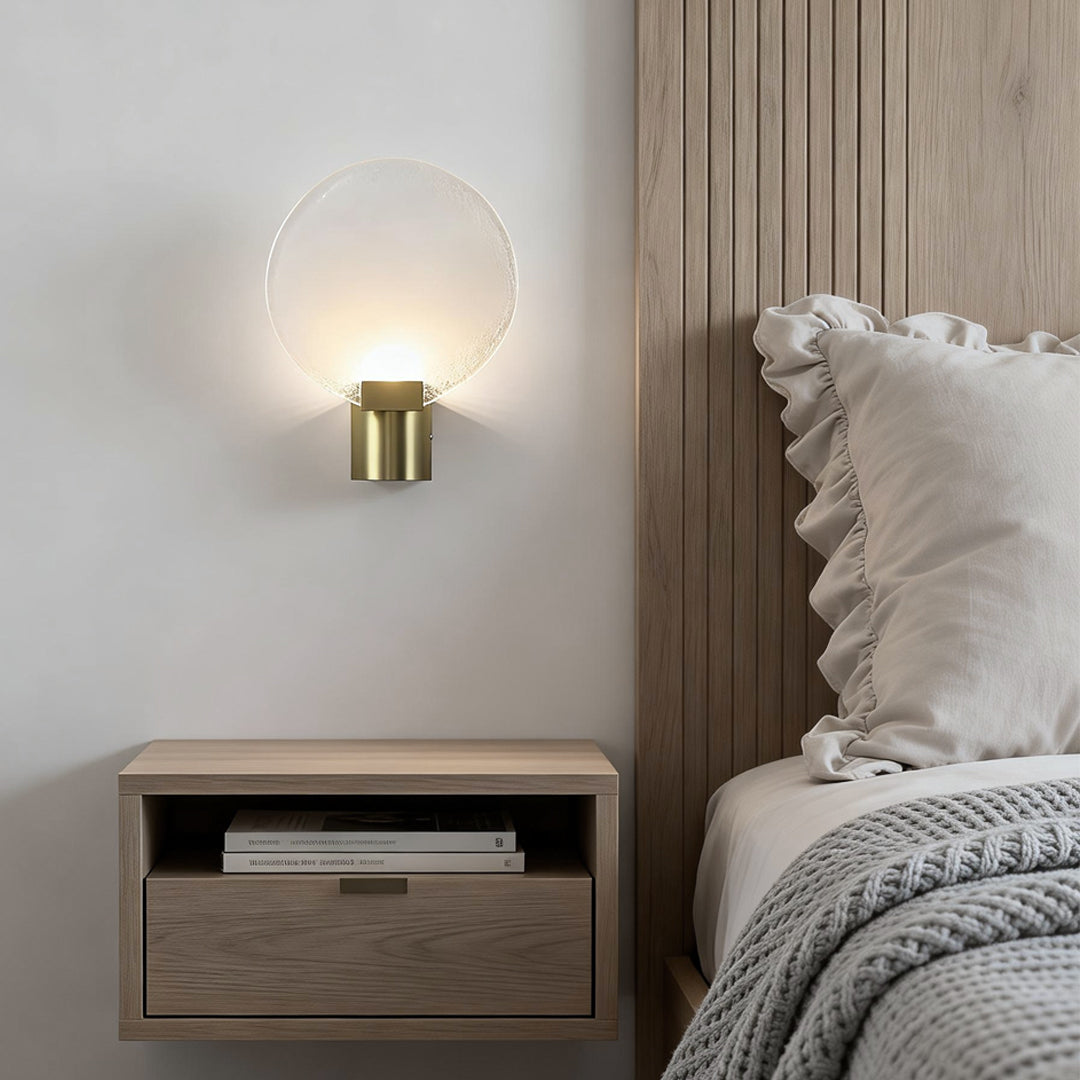 Round Wall Light Lightweight Luxury Glass Wall Lamp