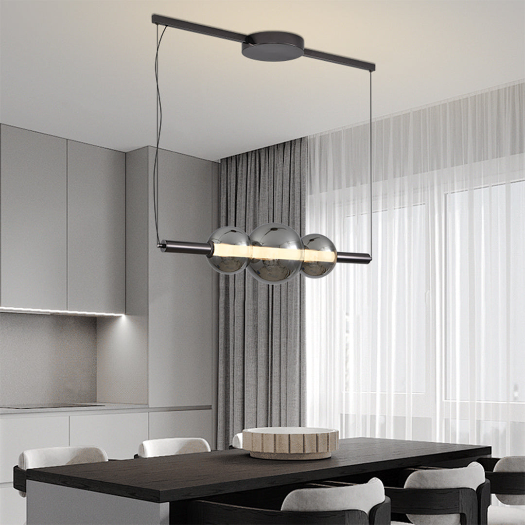 Minimalist LED Silver Pendant Light For Kitchen Island Modern