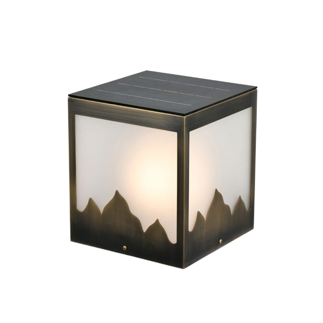Solar Powered Pillar Lights Modern Square Waterproof Light
