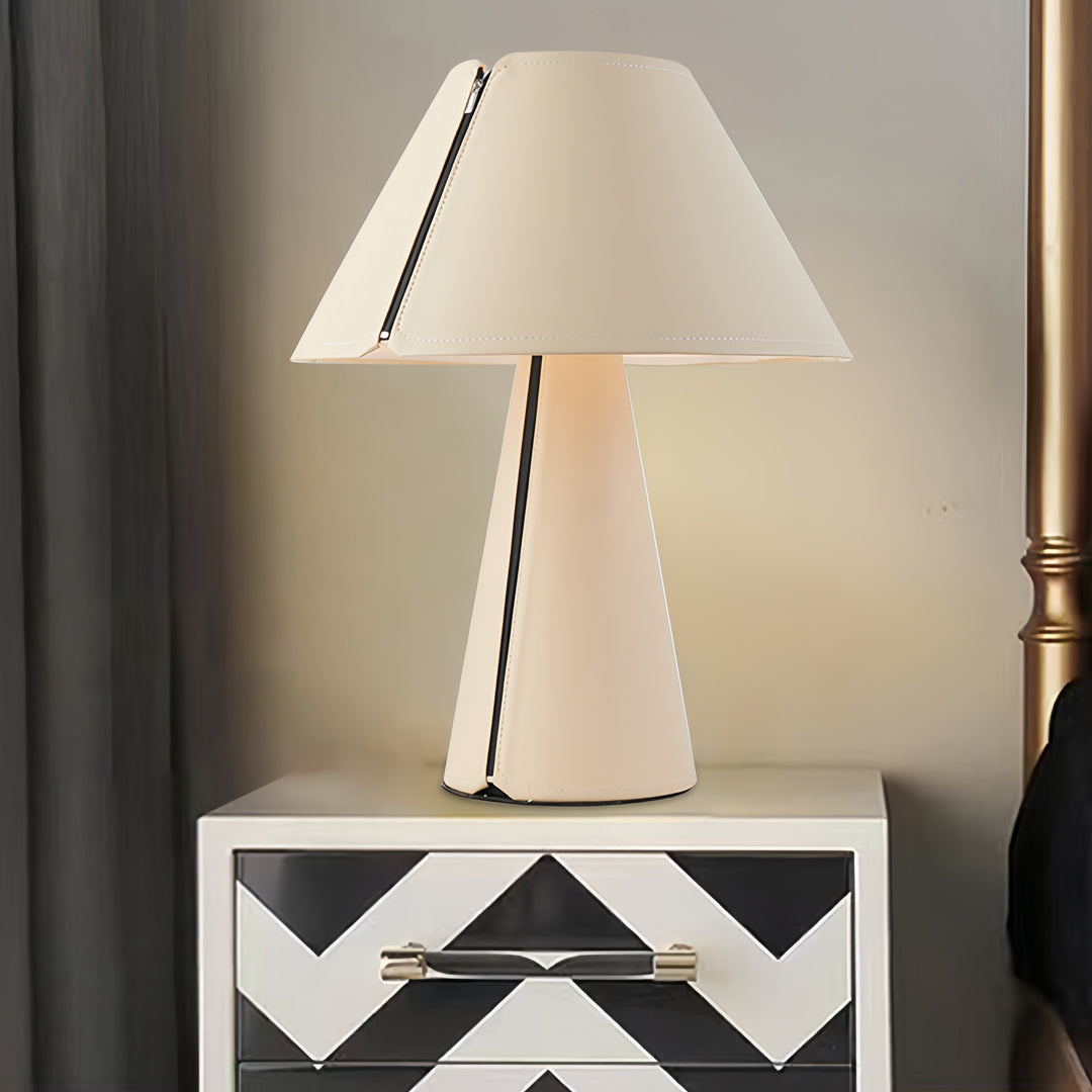 Table White Lamps Modern Pleated Shade Elegant Bedroom Bedside Lamp