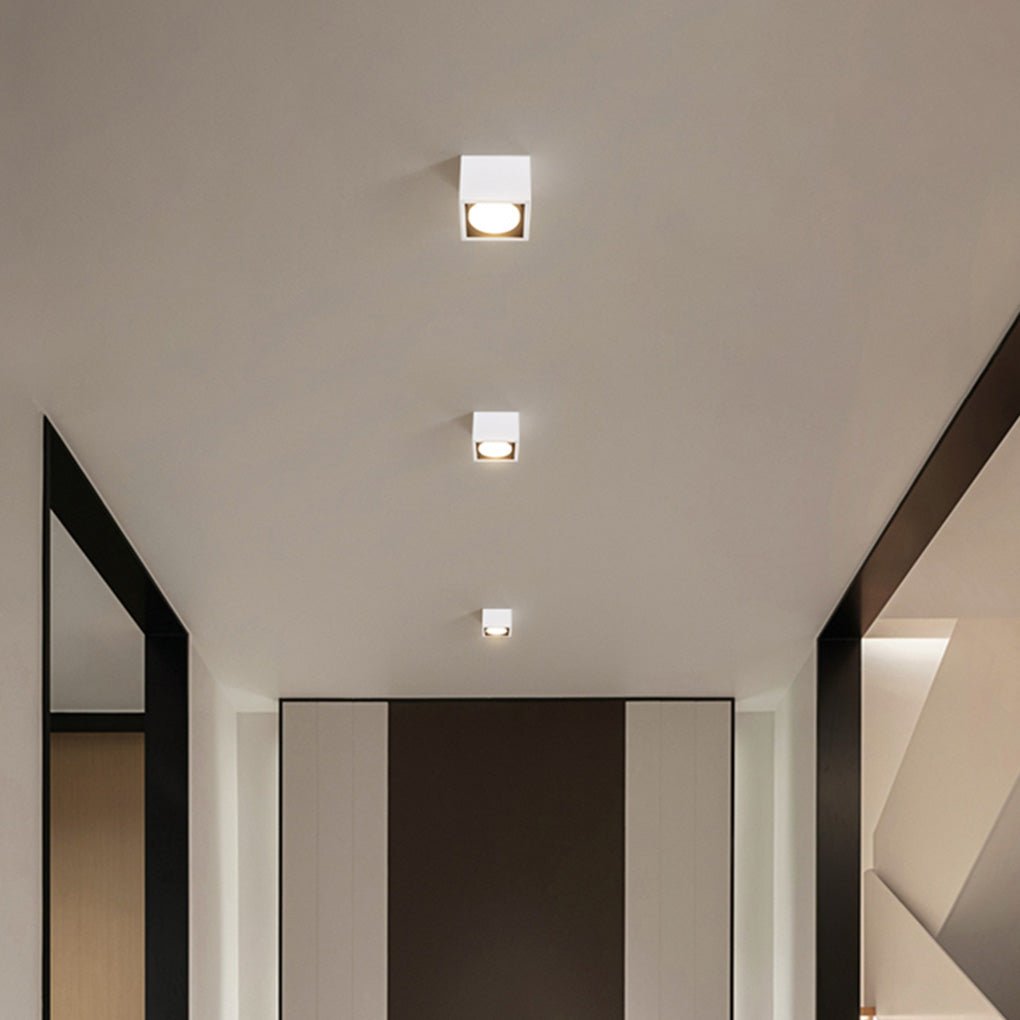 Square Recessed Downlight Minimalist Adjustable Iron Light