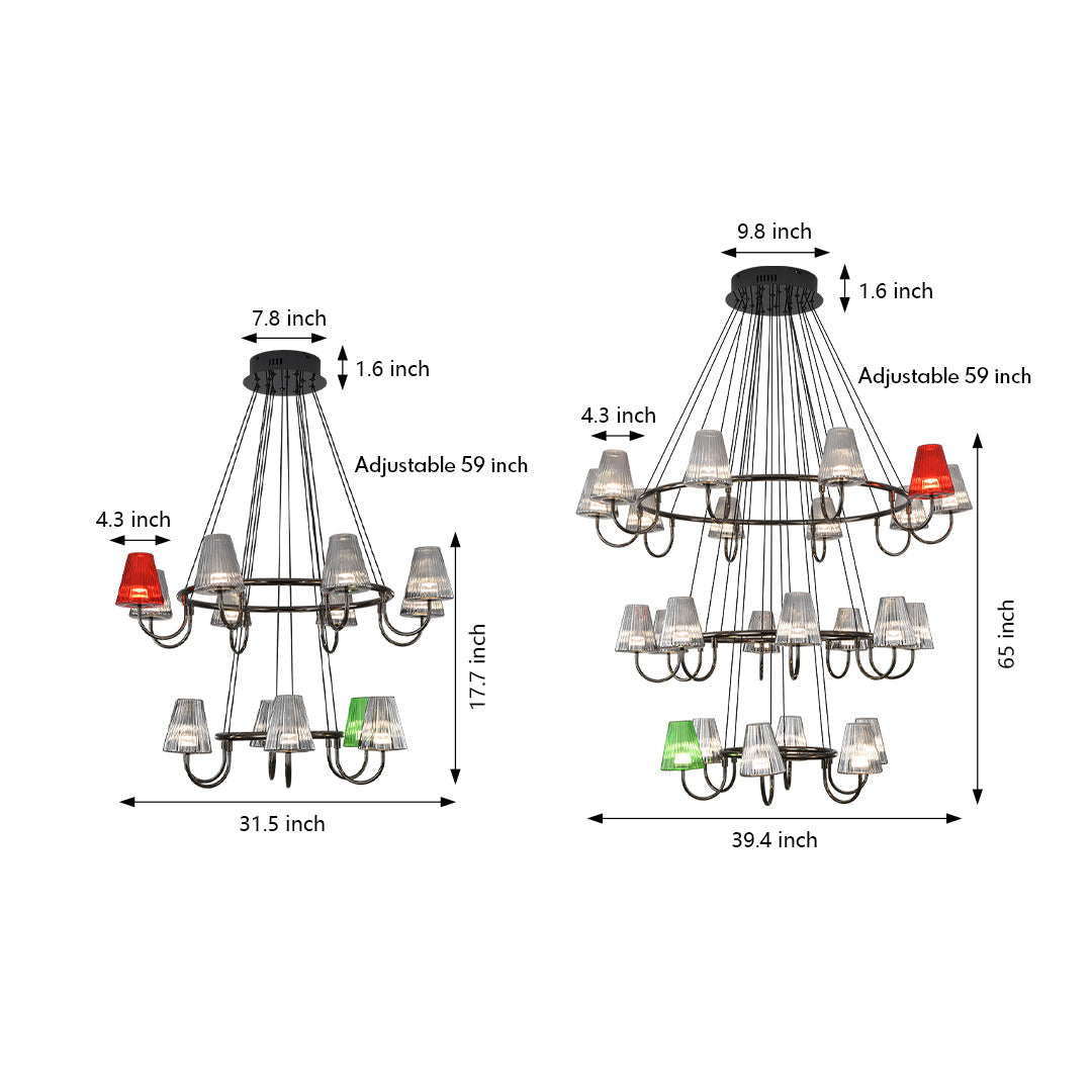 Branch LED Suspension Chandelier American Modern Glass Ceiling Lighting