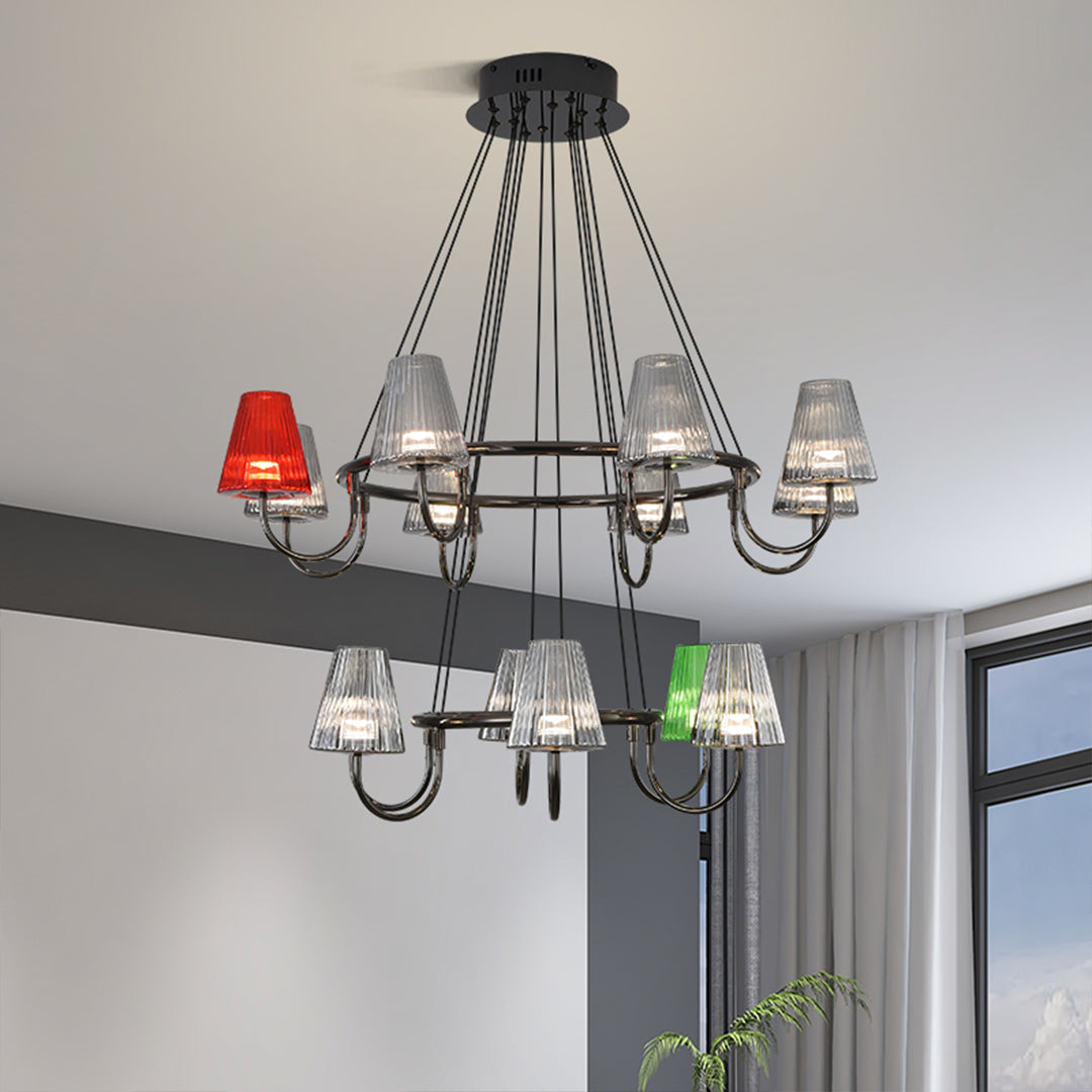 Branch LED Suspension Chandelier American Modern Glass Ceiling Lighting