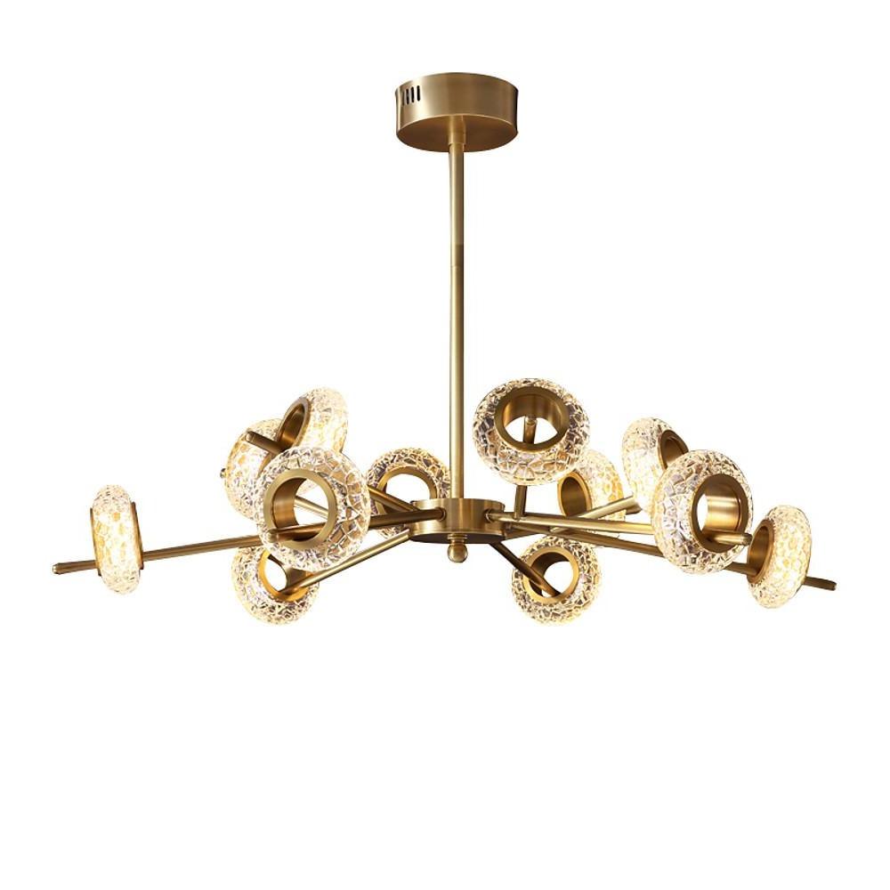 Modern Gold Sputnik Chandelier Copper Glass Island Ceiling Light
