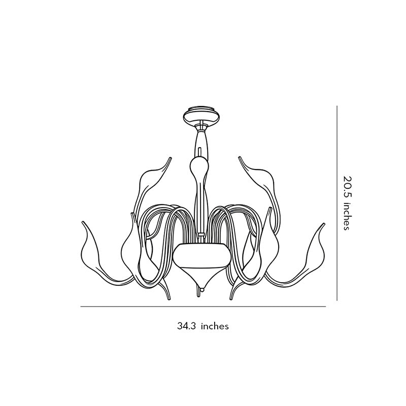 Swan Chandelier Chrome Modern Metal LED Ceiling Light