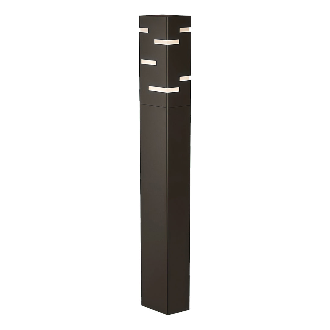 Black LED Bollard Lights Outdoor Waterproof Ambience Decor Lamp
