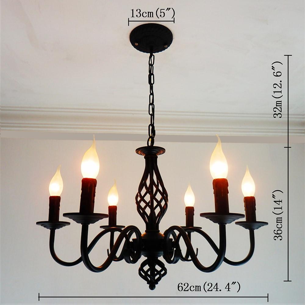 6 Lights LED Candle Pendant Light Modern Chandeliers