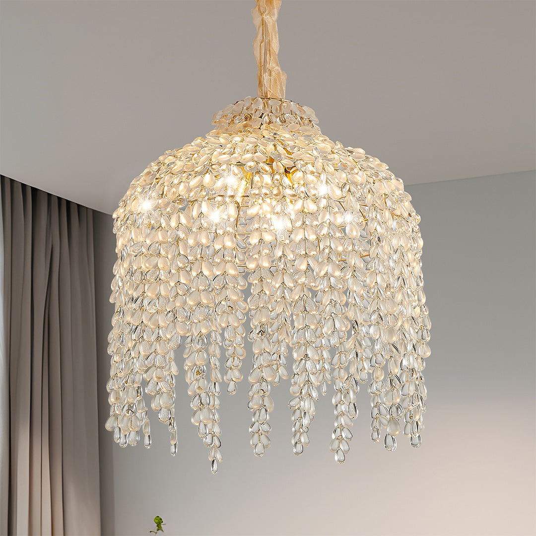 Teardrop Crystal Chandelier French Metal Ceiling Lights
