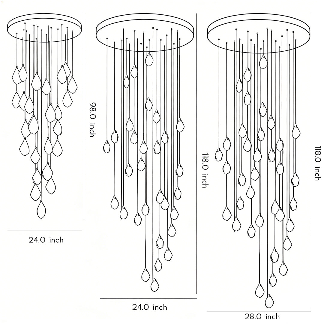 Luxury Staircase Chandelier Modern Spiral Crystal High Ceiling Light