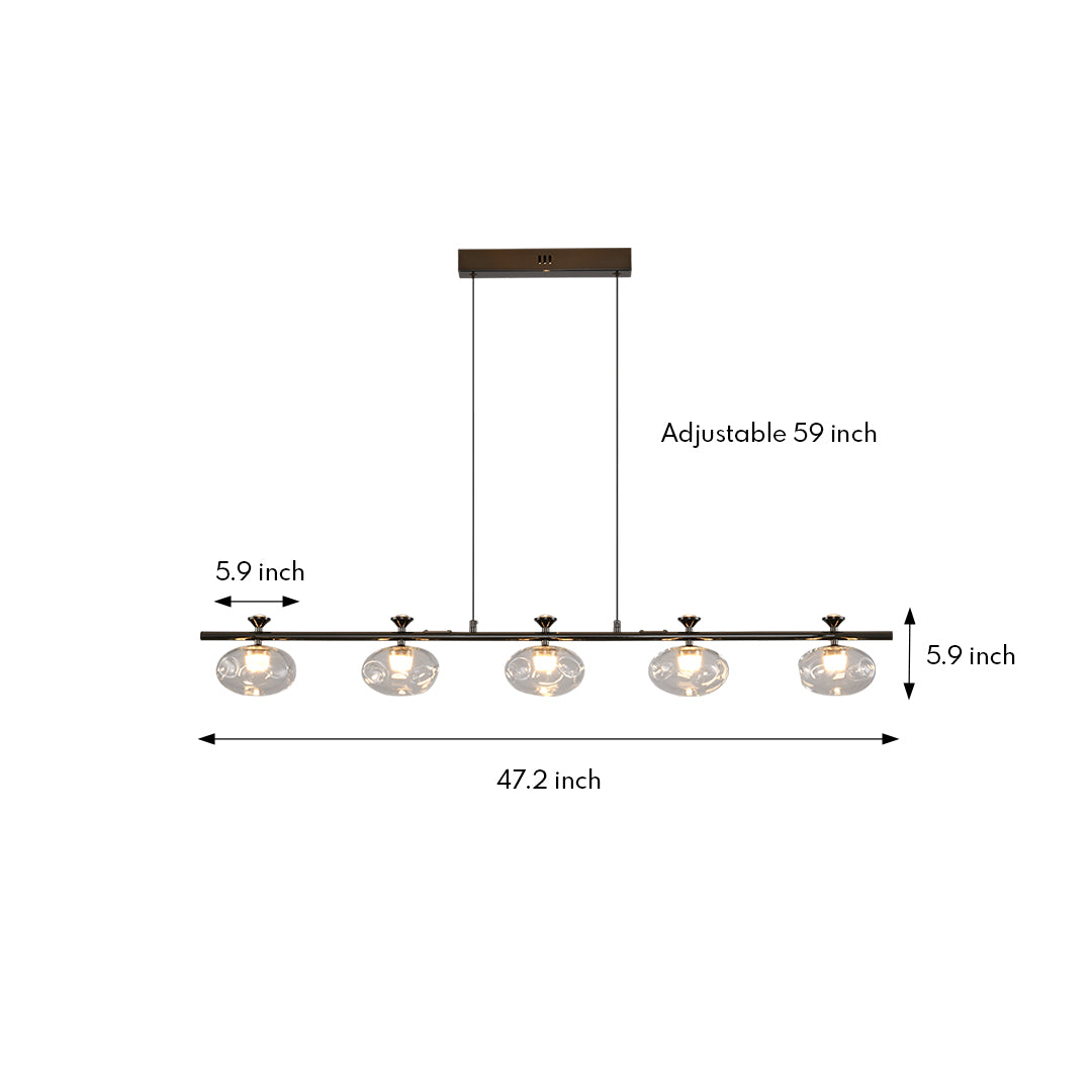 Linear Glass Chandelier Modern Minimalist