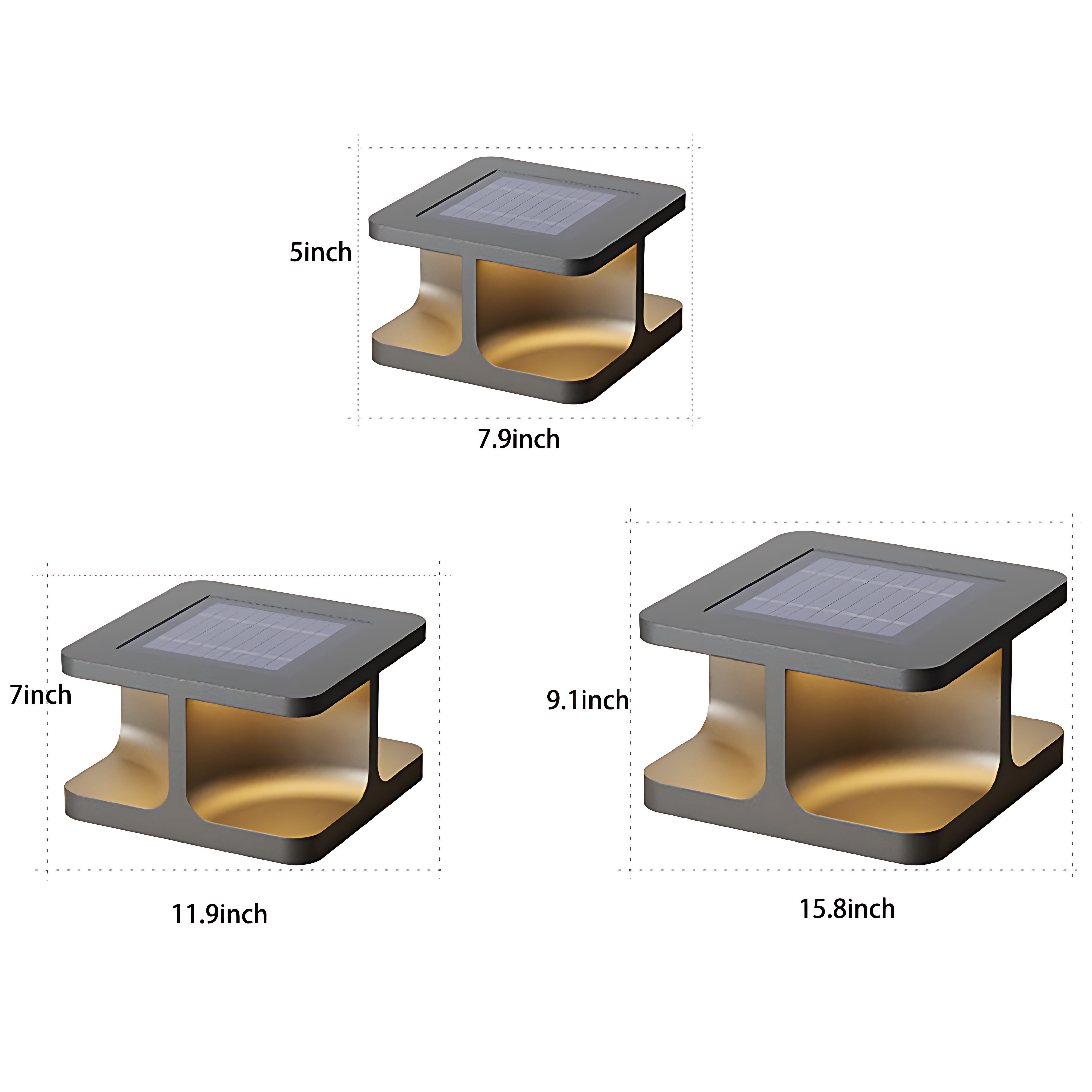 Modern Square Pillar Lights Waterproof Stainless Steel Courtyard