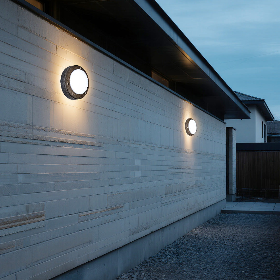Round Outdoor Wall Lights Waterproof Minimalist Style