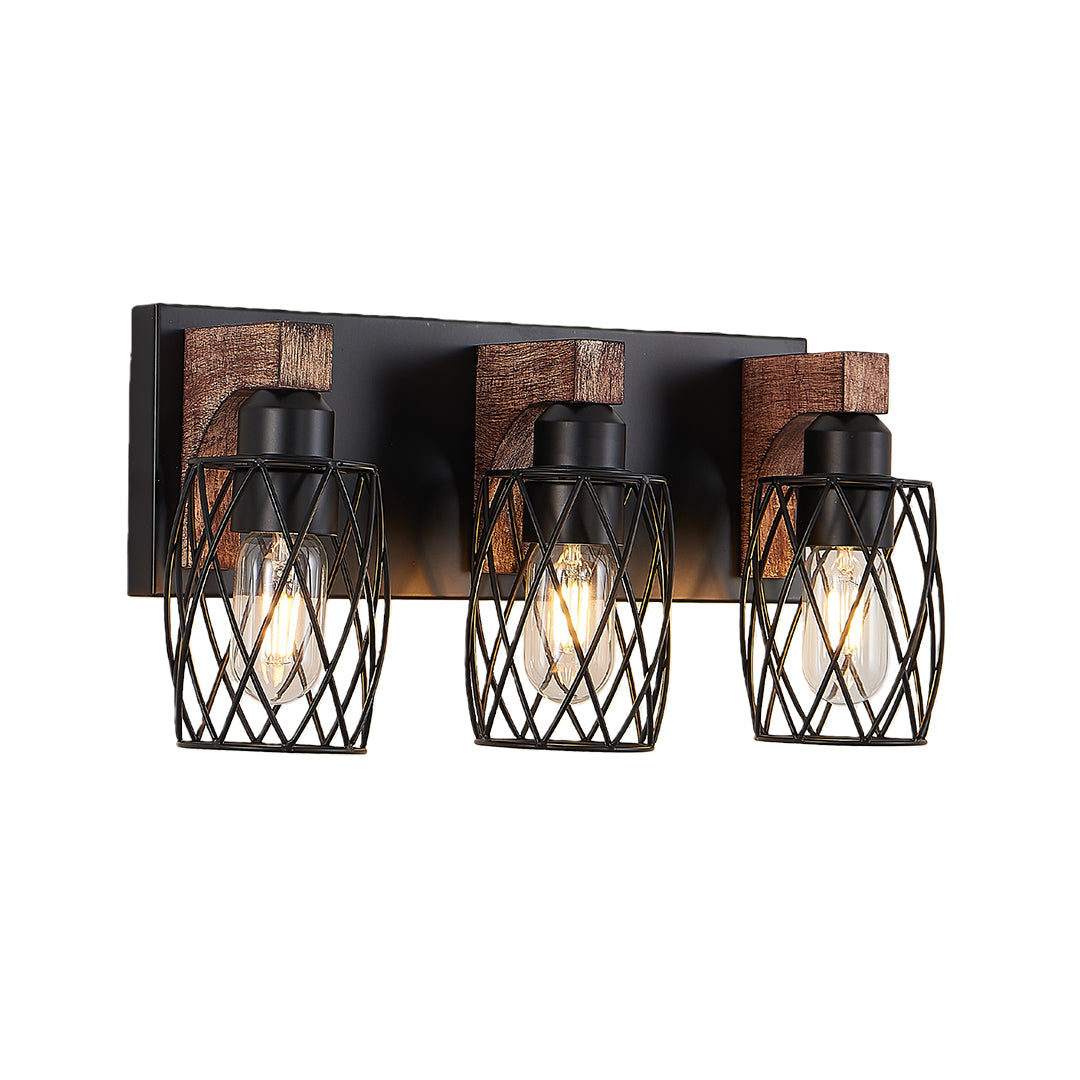 Black Vanity Bathroom Lights Metal Cage Mirror Lamp