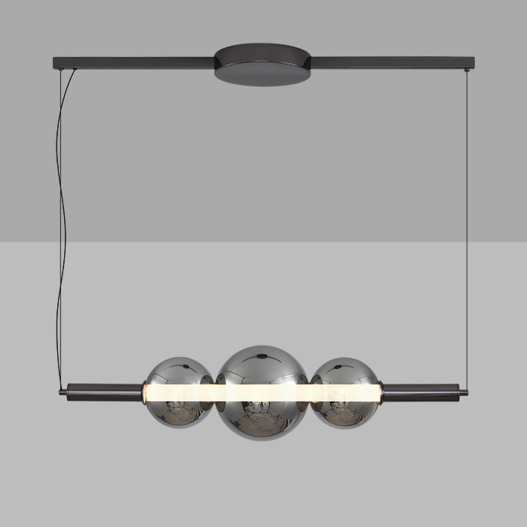 Minimalist LED Silver Pendant Light For Kitchen Island Modern