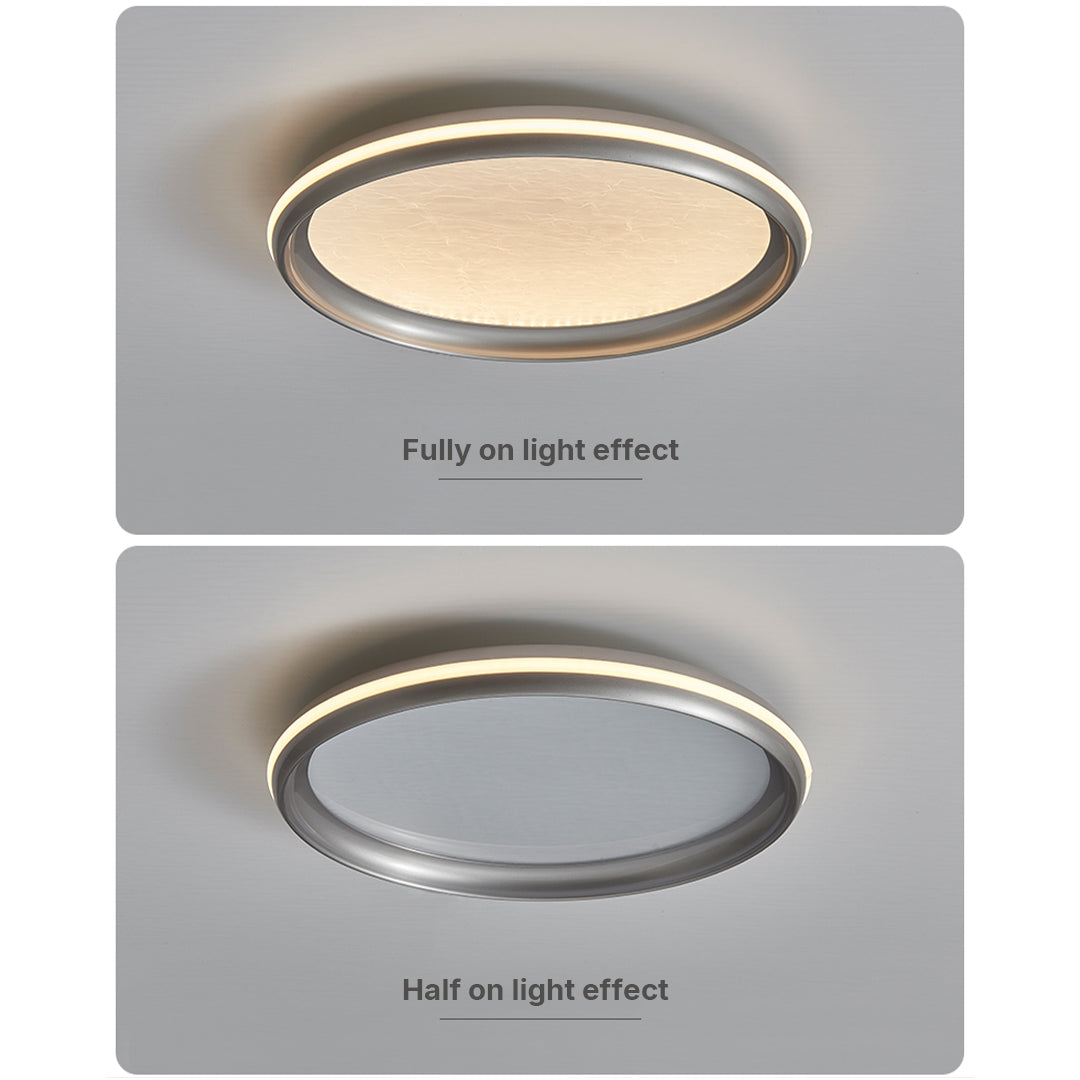 Metal Flush Mount Light Silver Finish White Acrylic Ceiling Light