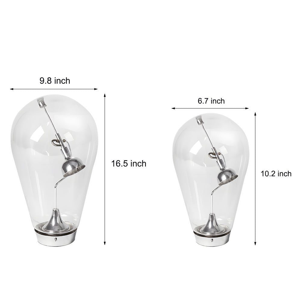 Touch-Dimming Glass Bulb Home Office Desk Lamp with Industrial Magnetic Control Design