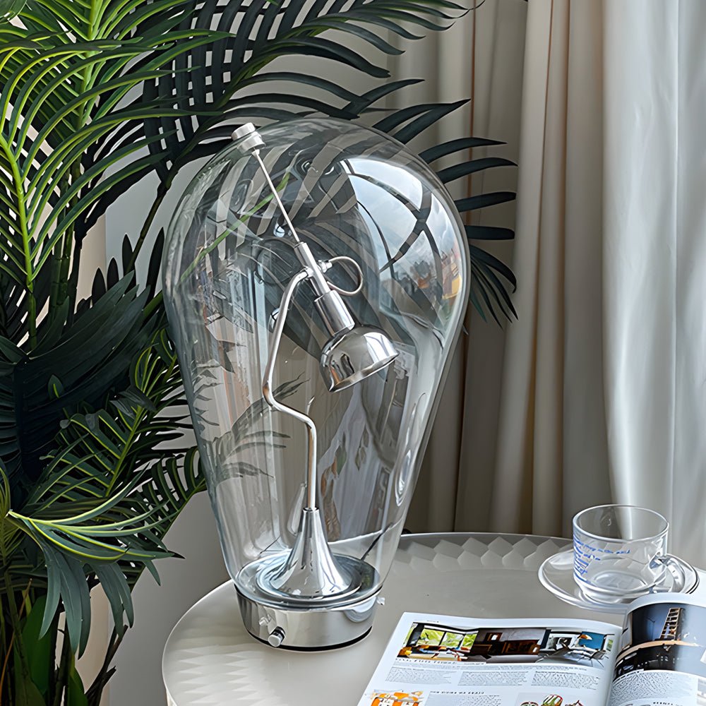 Touch-Dimming Glass Bulb Home Office Desk Lamp with Industrial Magnetic Control Design