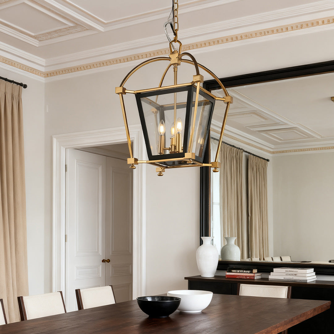 Gold Lantern Pendant Light Industrial Stylish Iron Ceiling Light