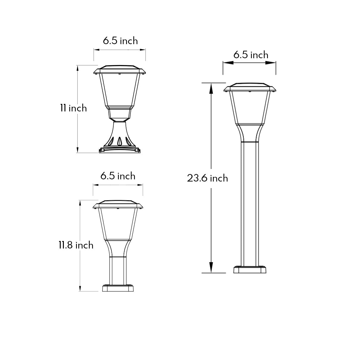 LED Garden Light Outdoor Minimalist Modern 6.5inch Bollard Light