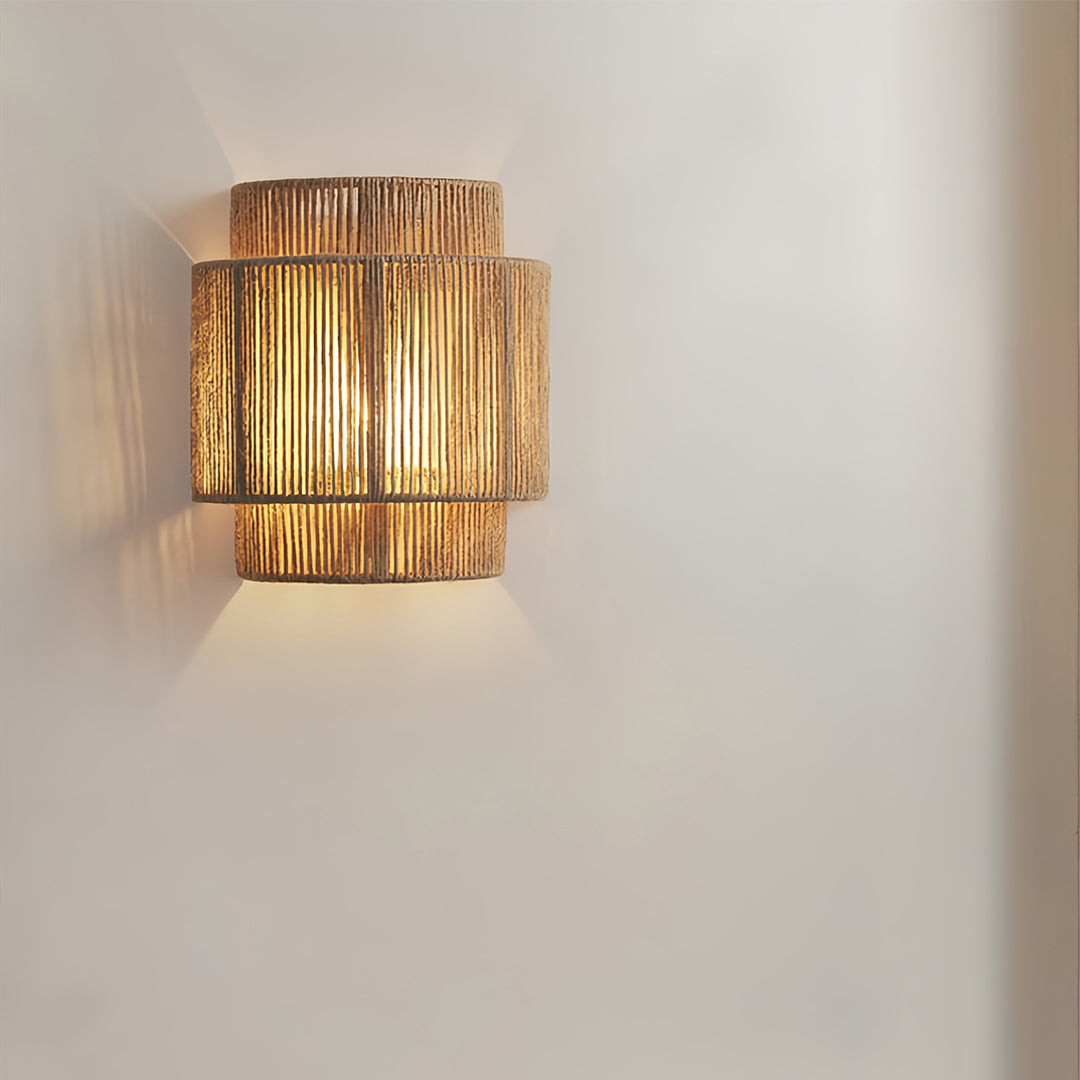 Japanese Wall Sconce Light Wabi Sabi Hemp Rope Wall Lamp