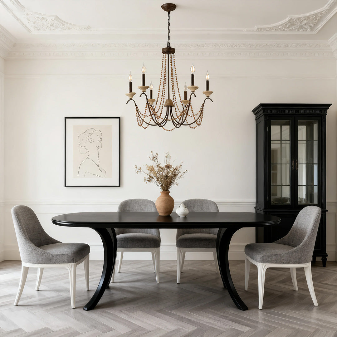 French Style Chandelier with Candelabra Classic Ceiling Light
